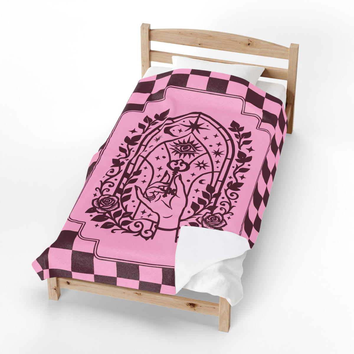 Retro Modern Key to Wisdom Velveteen Plush Blanket
