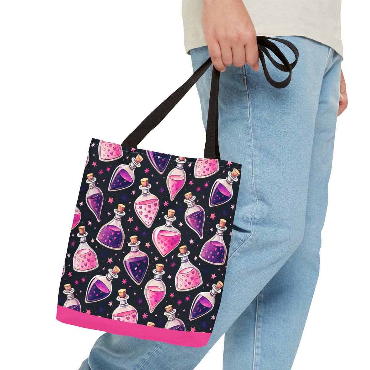 Cute Spooky Potion Bottle Bag - Pink and Purple Magic Halloween Tote