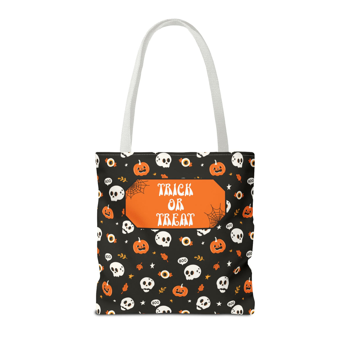 Halloween Pumpkin and Skulls Personalizable Trick-or-Treat Candy Bag