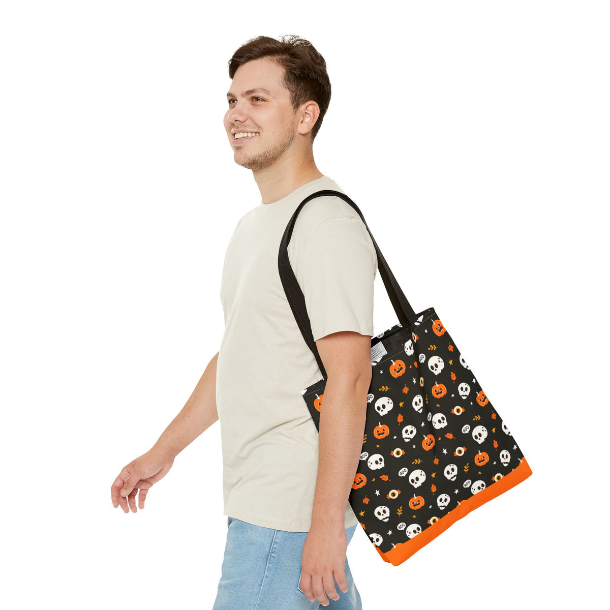 Halloween Pumpkin and Skulls Cute and Spooky Trick-or-Treat Candy Bag