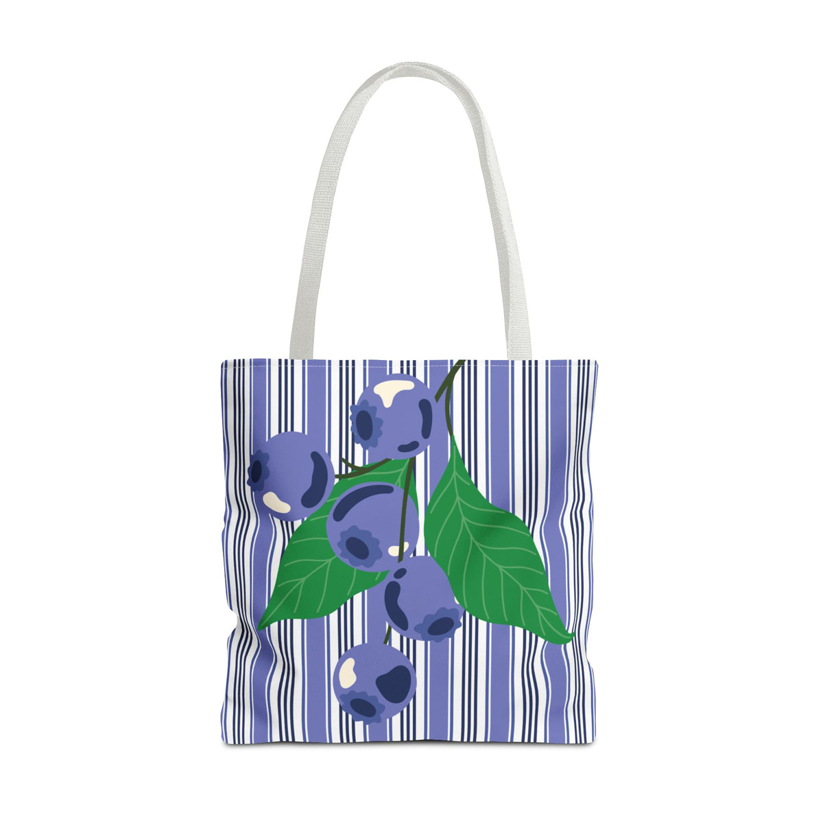 Blueberry Stripe Tote Bag - Summer Fruit Market Tote