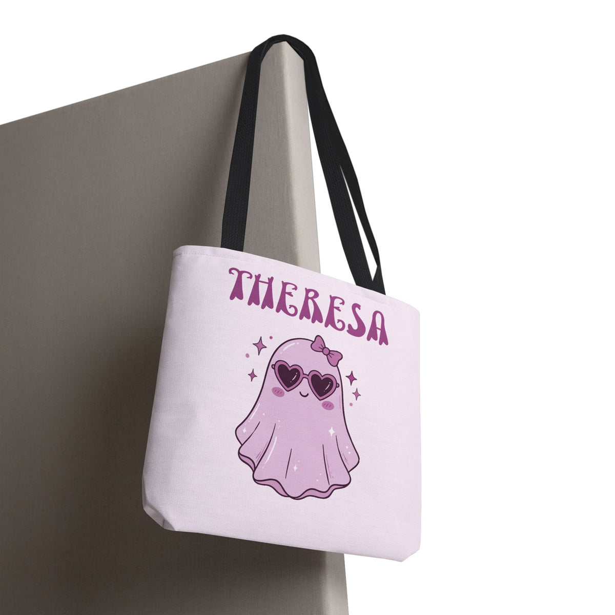 Personalized Purple Trick-or-Treat Tote - Cool Ghost 'So Cute It's Spooky' Halloween Bag