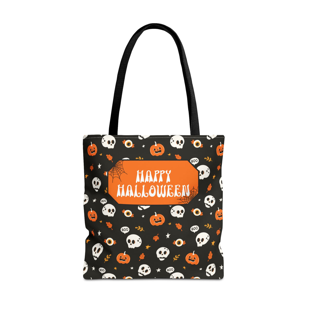 Halloween Pumpkin and Skulls Personalizable Trick-or-Treat Candy Bag
