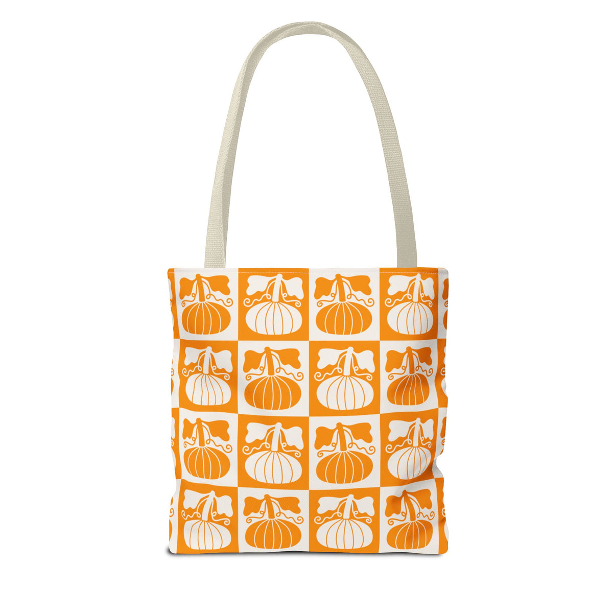 Pumpkin Patch Tote Bag - Autumn Harvest Checkerboard Carryall