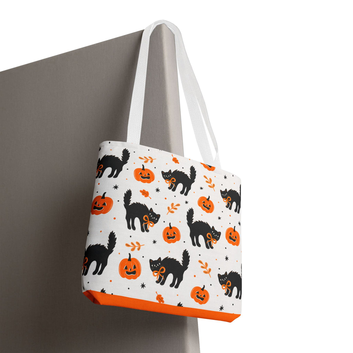 Cute Black Cats and Jack-O’-Lantern Halloween Tote Bag