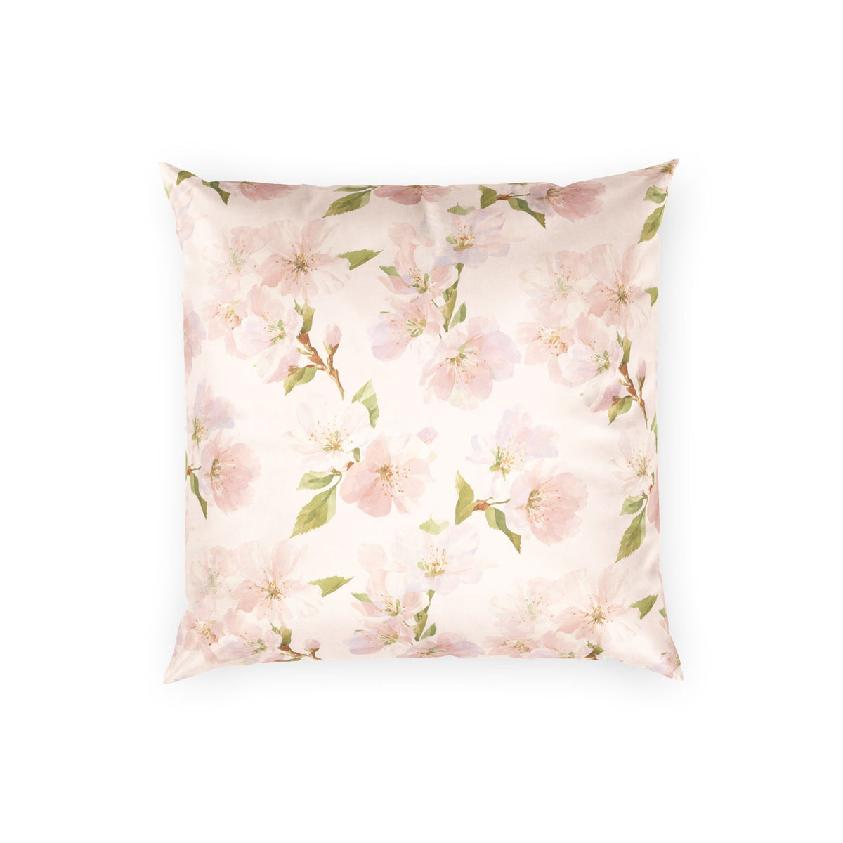 Cherry Blossom Throw Pillow - Light Pink Velvet Decorative Pillow
