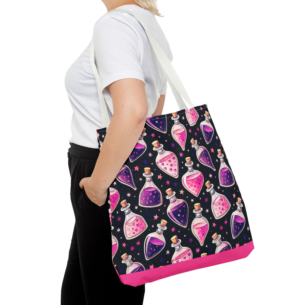 Cute Spooky Potion Bottle Bag - Pink and Purple Magic Halloween Tote