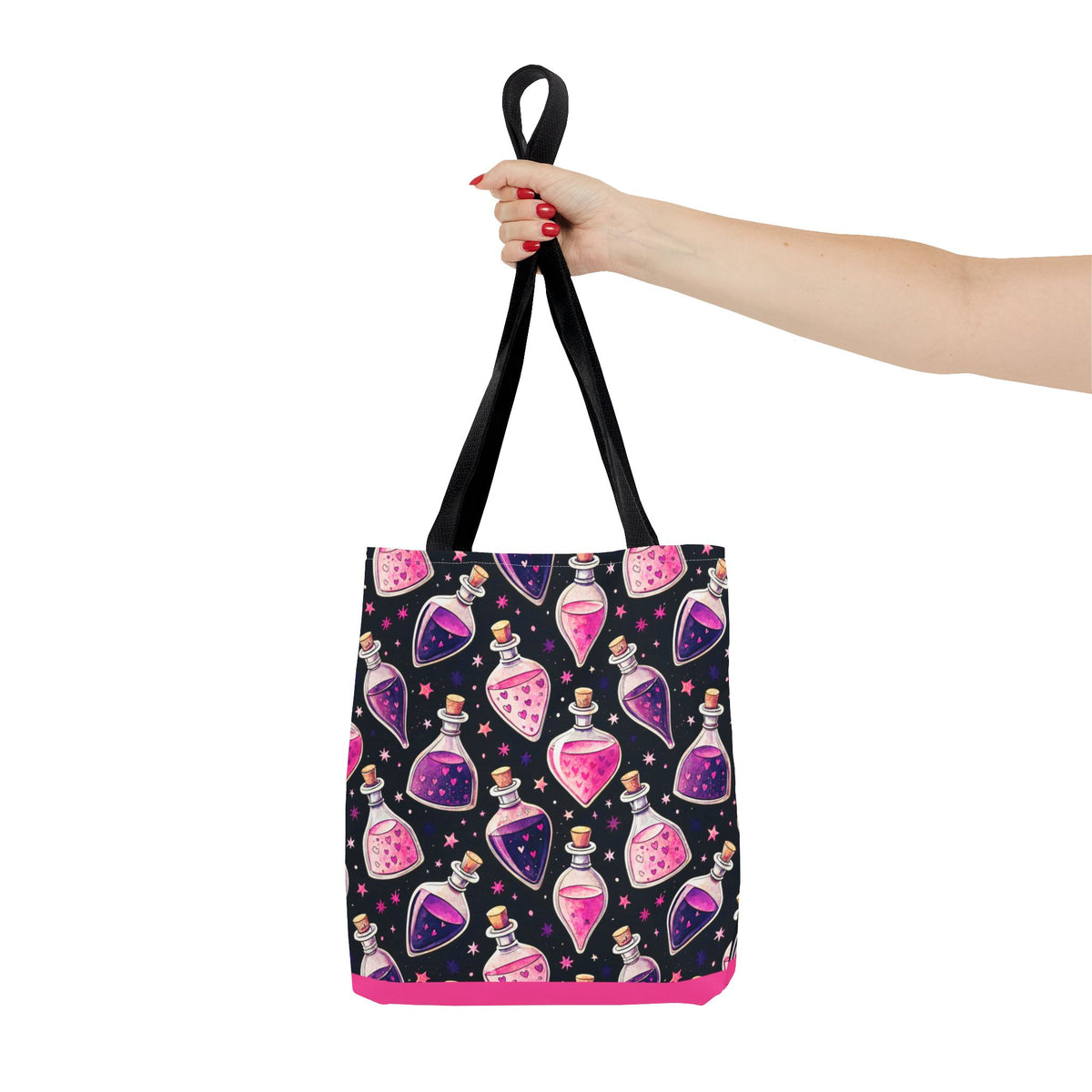 Cute Spooky Potion Bottle Bag - Pink and Purple Magic Halloween Tote