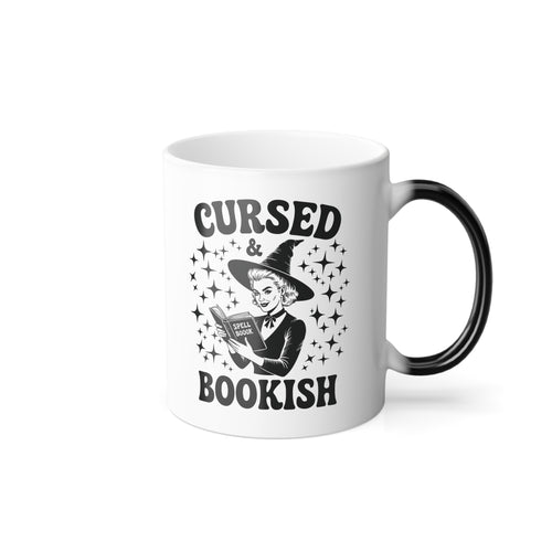 Color-Changing Mug - "Cursed and Bookish" Witchy Magic 11oz Mug
