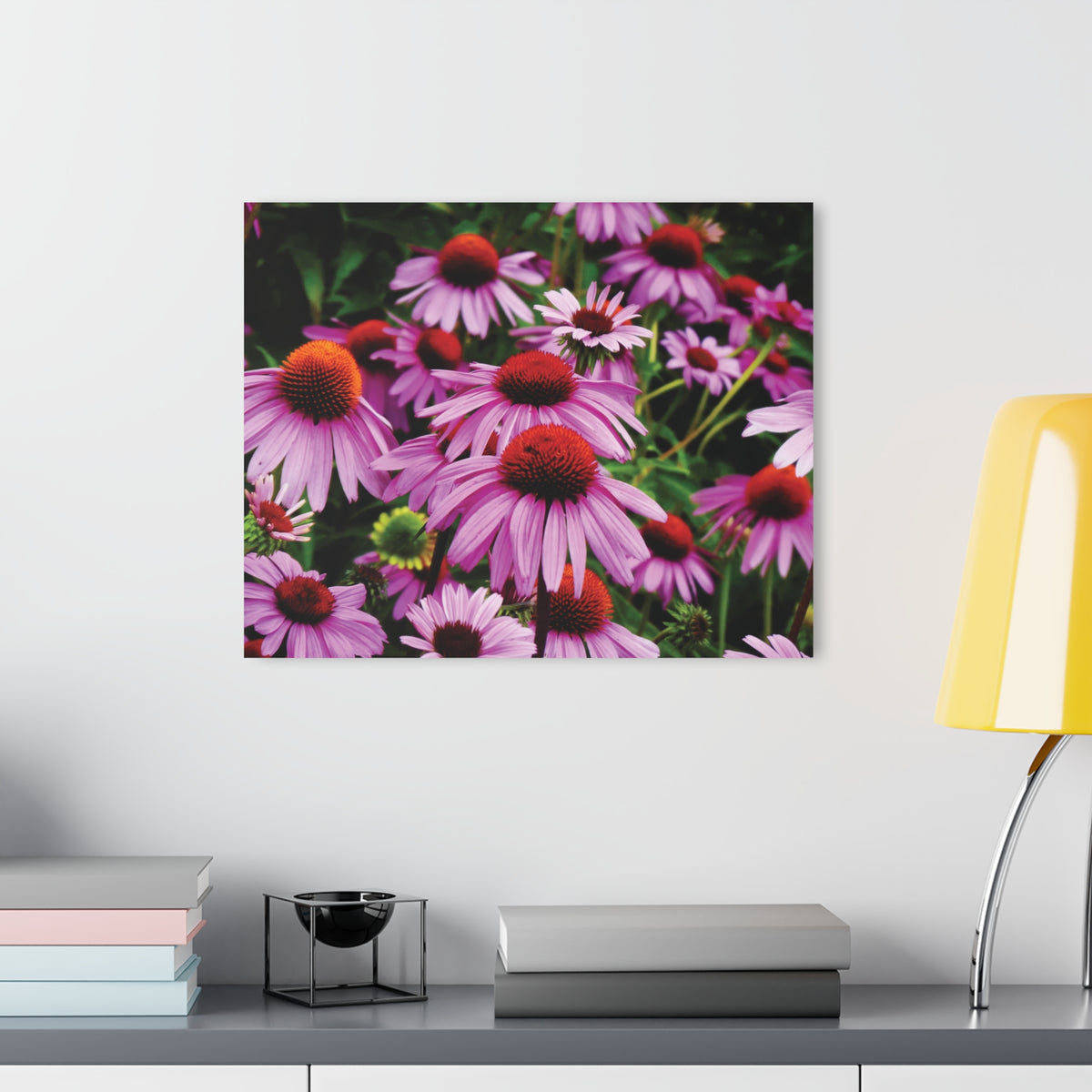 Floral Acrylic Print - Vibrant Field of Purple Coneflowers