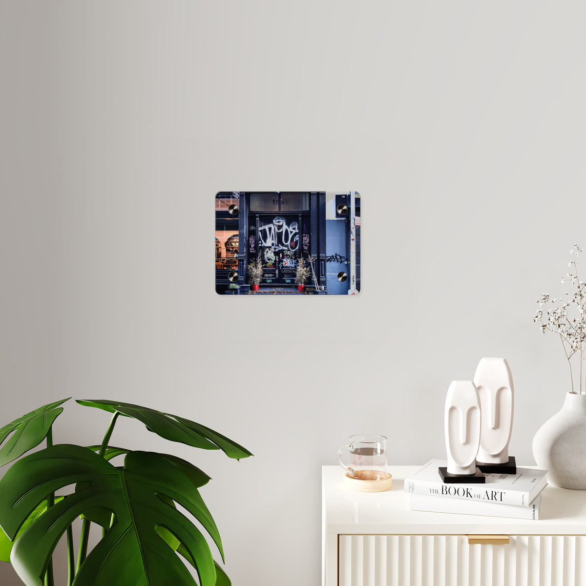 Urban Landscape Acrylic Art - Graffiti Doorways  Wall Art Panel