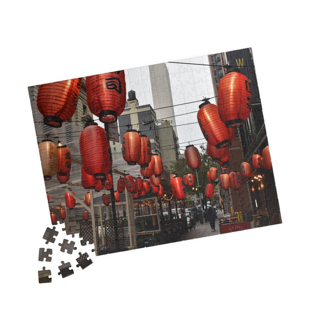 Urban Streetscape Photo Puzzle - Red Lanterns Puzzle- 110, 252, or 520 pieces