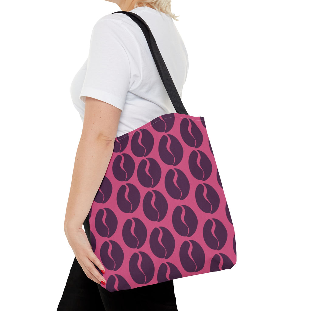Coffee Lover's Tote - Grape on Pink Coffee Vibes Tote Bag