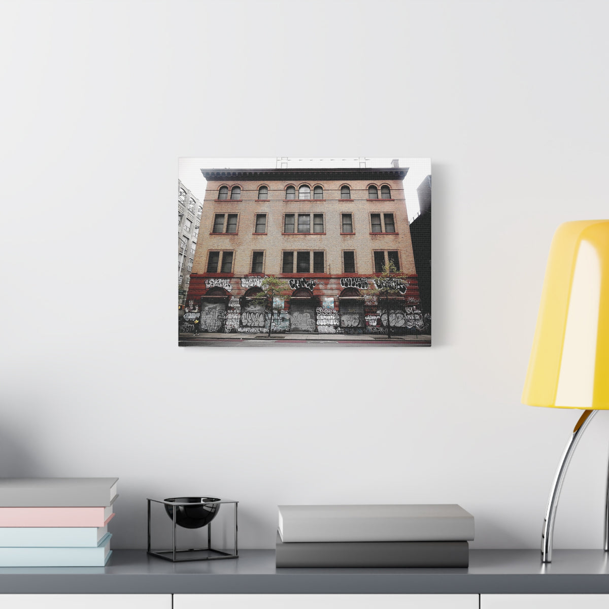 Urban Graffiti Photo Gallery Wrap - Street Level Tagged Building Canvas Wrap