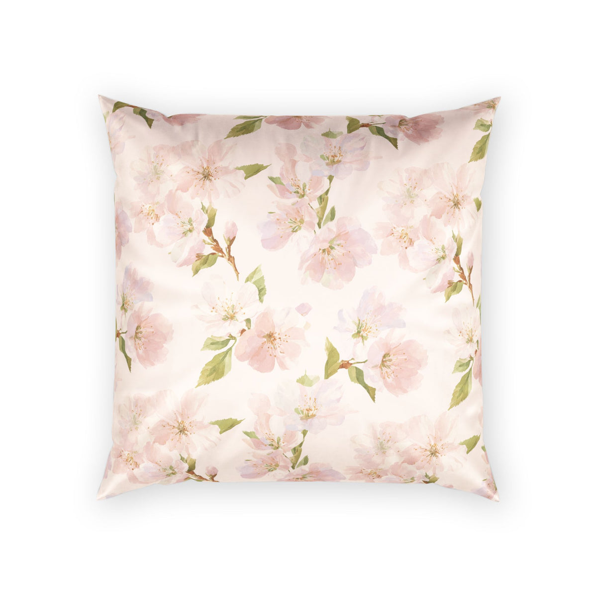Cherry Blossom Throw Pillow - Light Pink Velvet Decorative Pillow