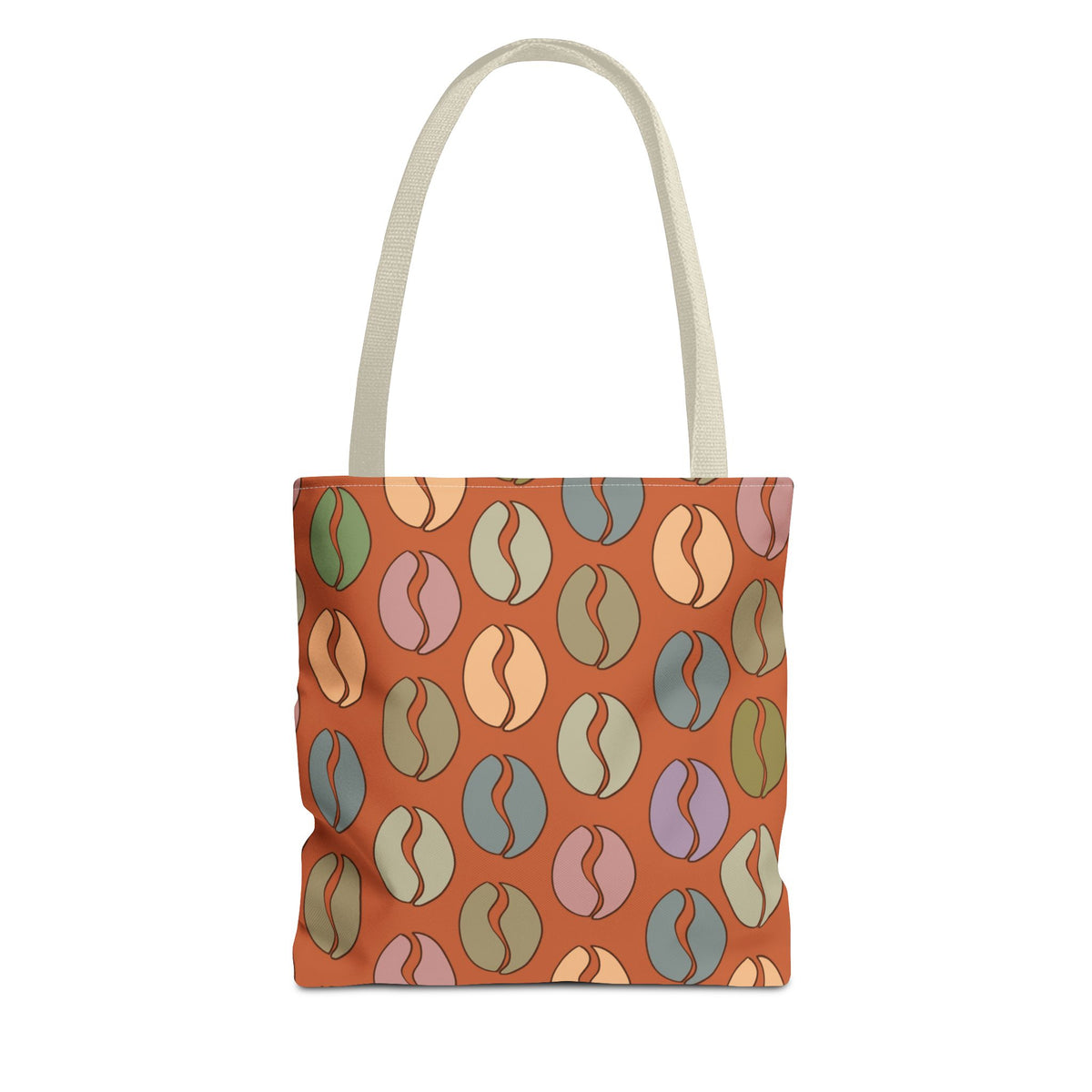 Coffee Lover's Tote - Colorful Coffee Bean Bag in Orange