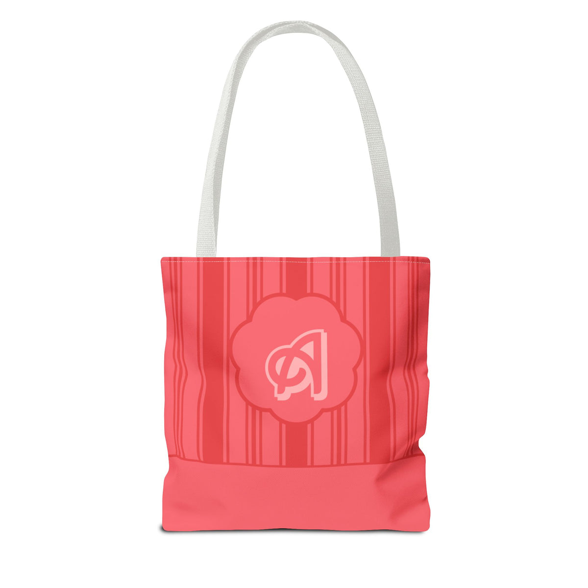 Monogram Pink Striped Tote Bag —Personalizable Market Tote