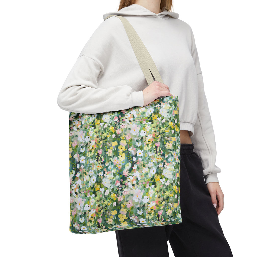 Floral Meadow Tote Bag – Spring Flower Market Carryall