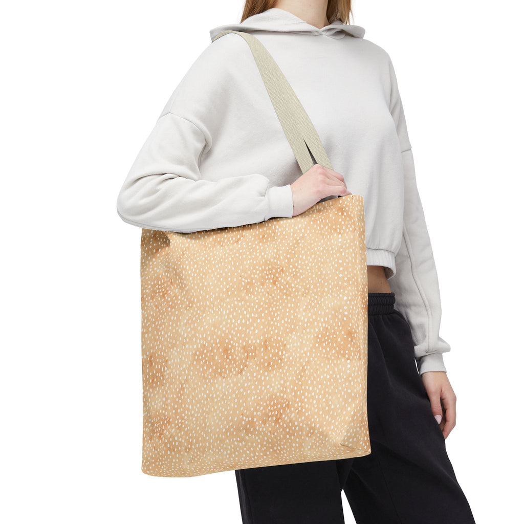 Calming Animal Pattern Bag - Light Beige Fawn Print Tote