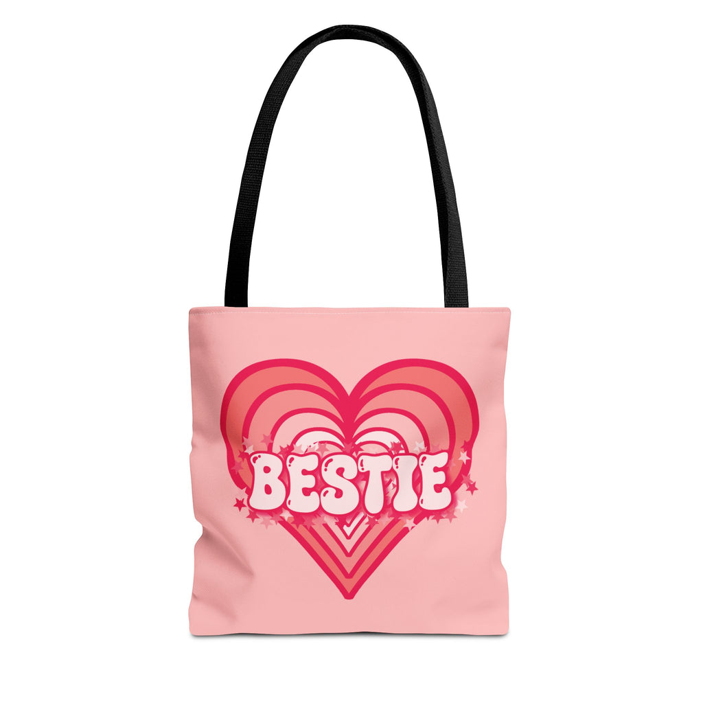 Personalizable Bestie Tote Bag - Strawberry Milk Pink Hearted Tote