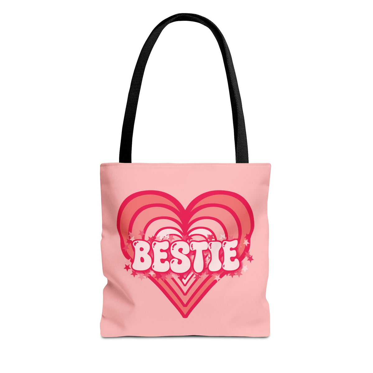 Personalizable Bestie Tote Bag - Strawberry Milk Pink Hearted Tote