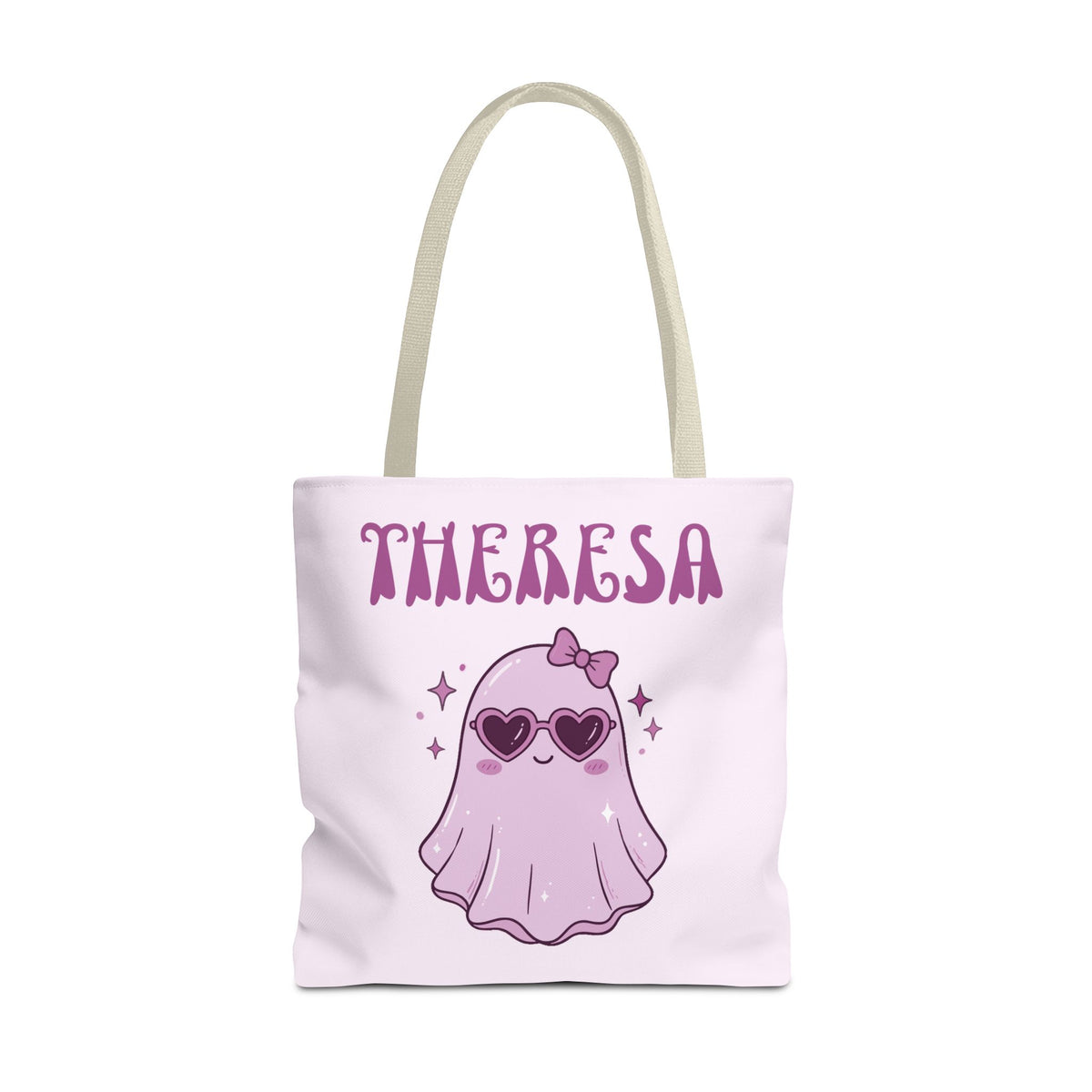 Personalized Purple Trick-or-Treat Tote - Cool Ghost 'So Cute It's Spooky' Halloween Bag