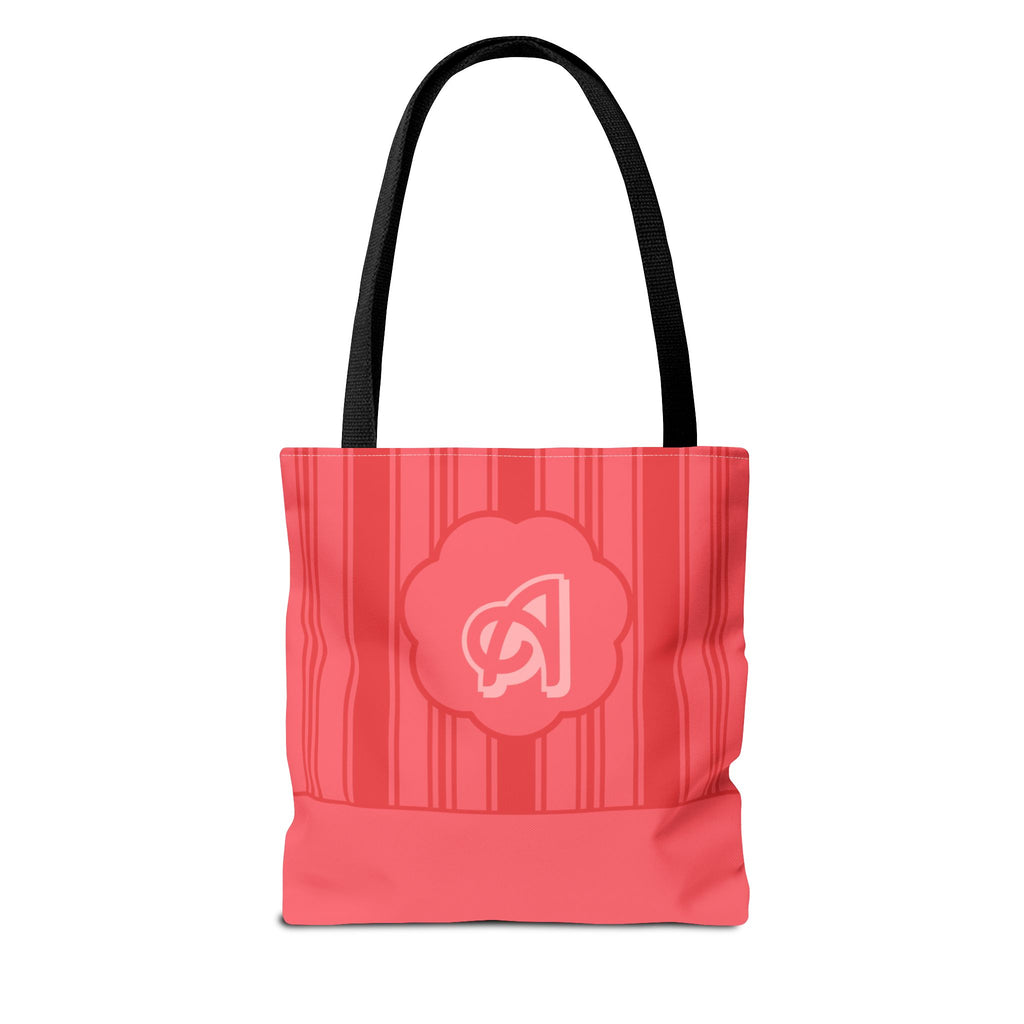 Monogram Pink Striped Tote Bag —Personalizable Market Tote