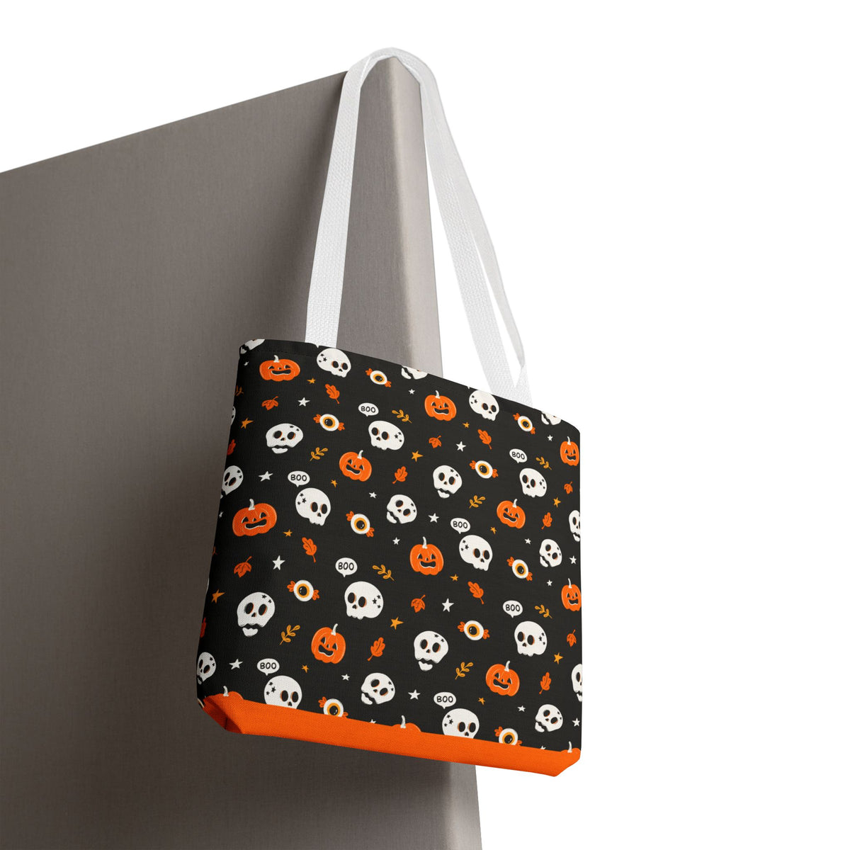 Halloween Pumpkin and Skulls Cute and Spooky Trick-or-Treat Candy Bag