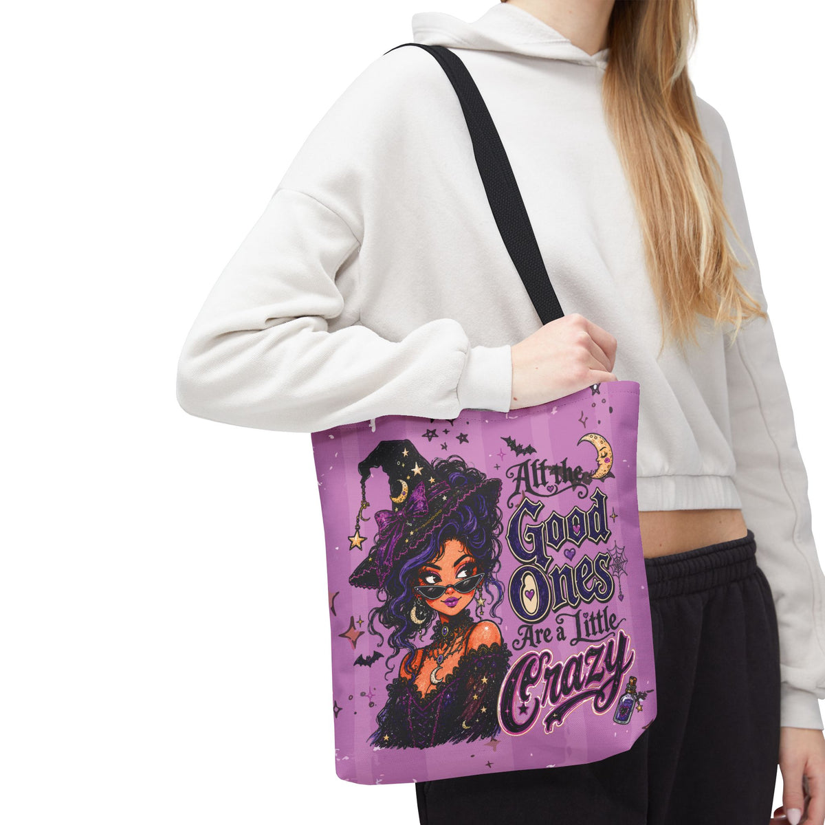 Witchy Purple Tote - “All the Good Ones Are a Little Crazy” Graphic Tote