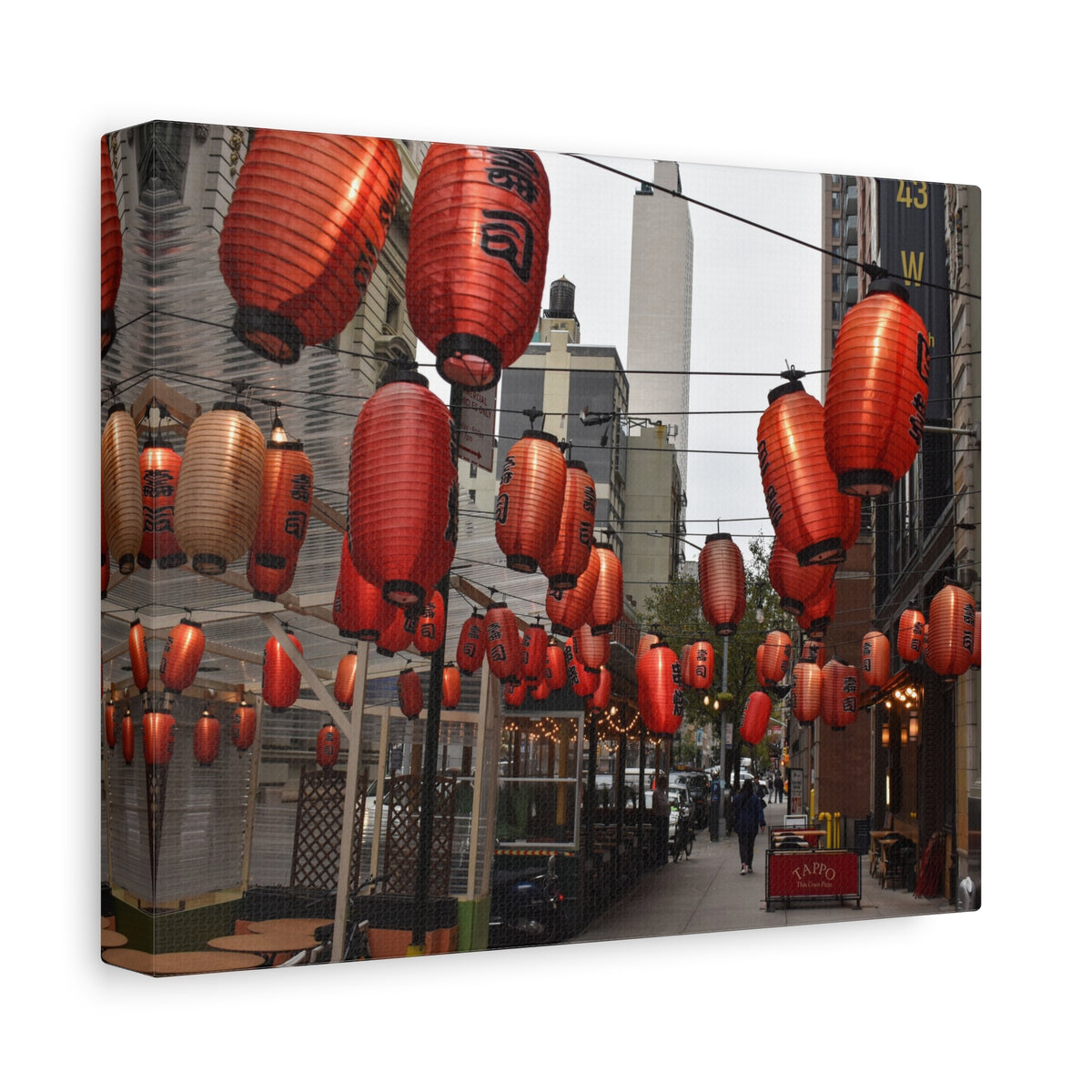 Urban Streetscape Canvas Wrap- Red Lanterns Gallery Wrap