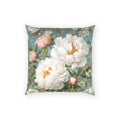 Velvet Throw Pillow - Elegant Peonies and Butterflies Decorative Pillow