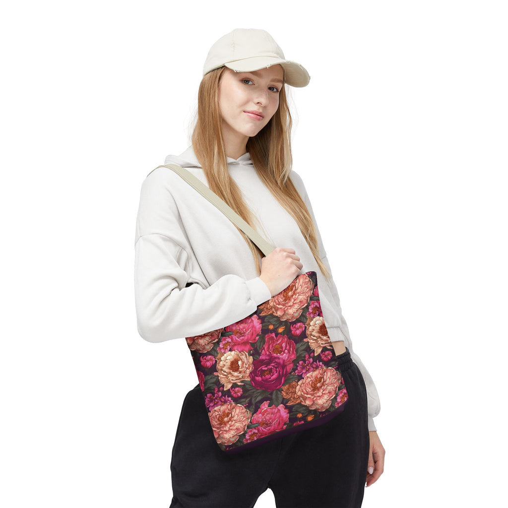 Pink Peony Tote Bag – Vintage Floral Garden Carryall