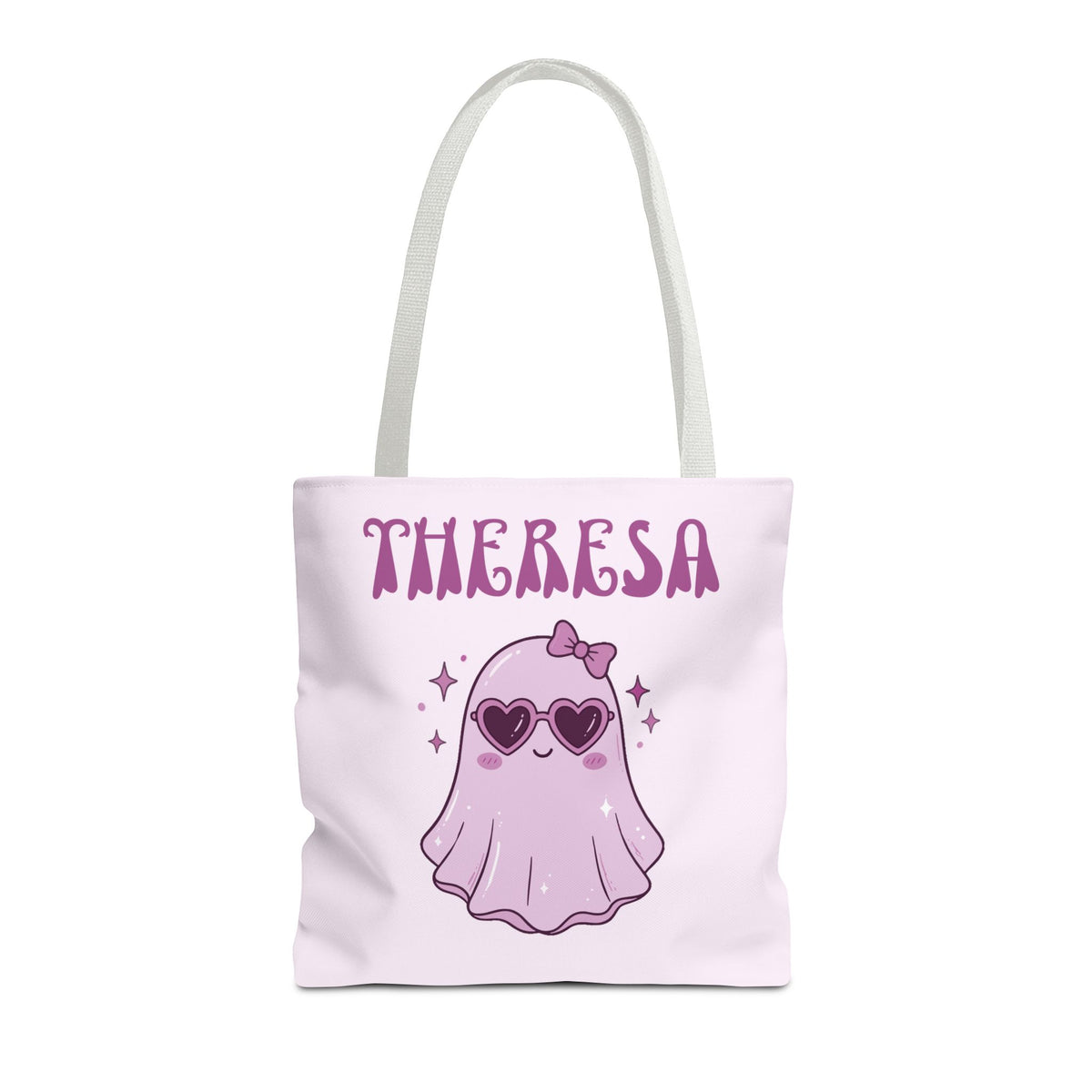 Personalized Purple Trick-or-Treat Tote - Cool Ghost 'So Cute It's Spooky' Halloween Bag