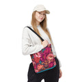 Bright Magenta and Teal Peony Tote Bag – Vintage Punk Floral Carryall