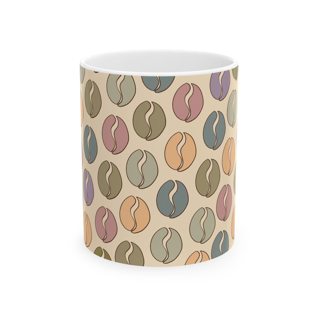 Colorful Vibes Coffee Bean Mug in Cream