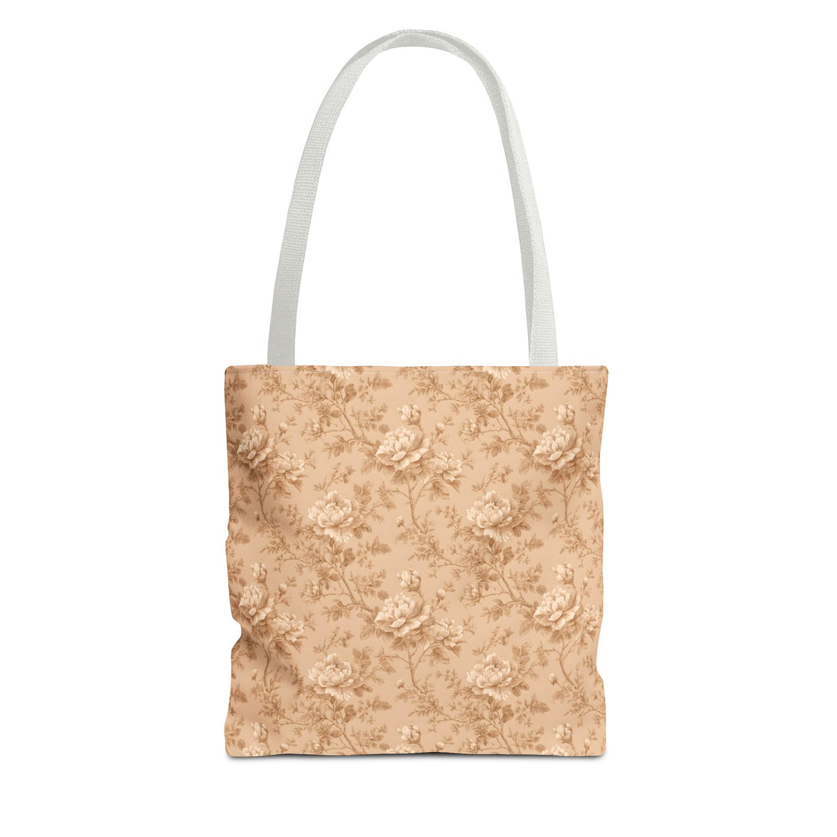 Vintage Sepia Toile Tote Bag – Elegant Rose Patterned Carryall
