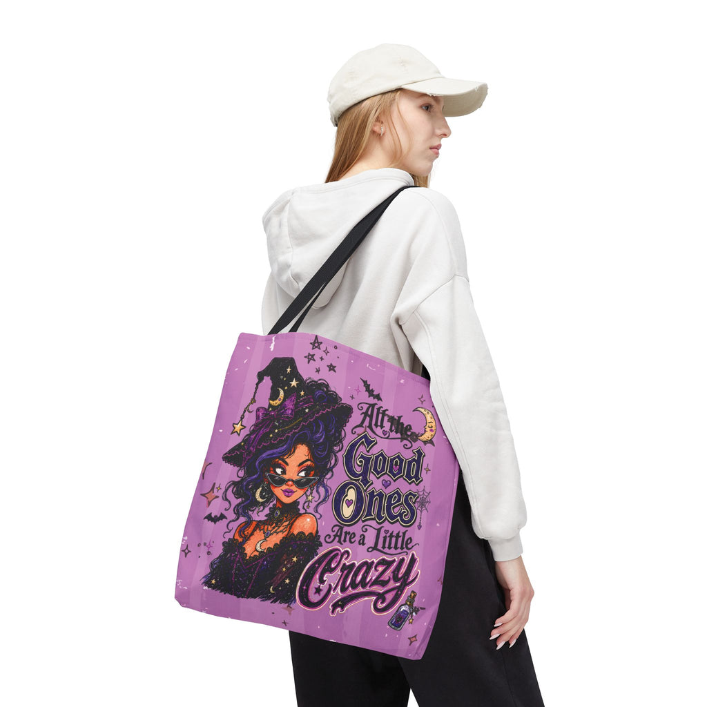 Witchy Purple Tote - “All the Good Ones Are a Little Crazy” Graphic Tote