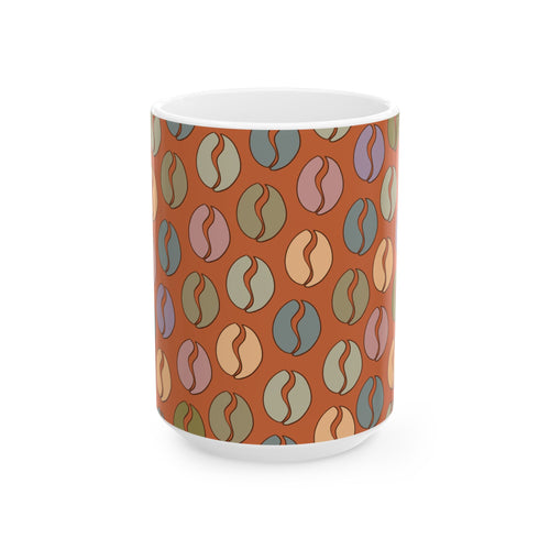 Colorful Vibes Coffee Bean Mug in Vivid Orange