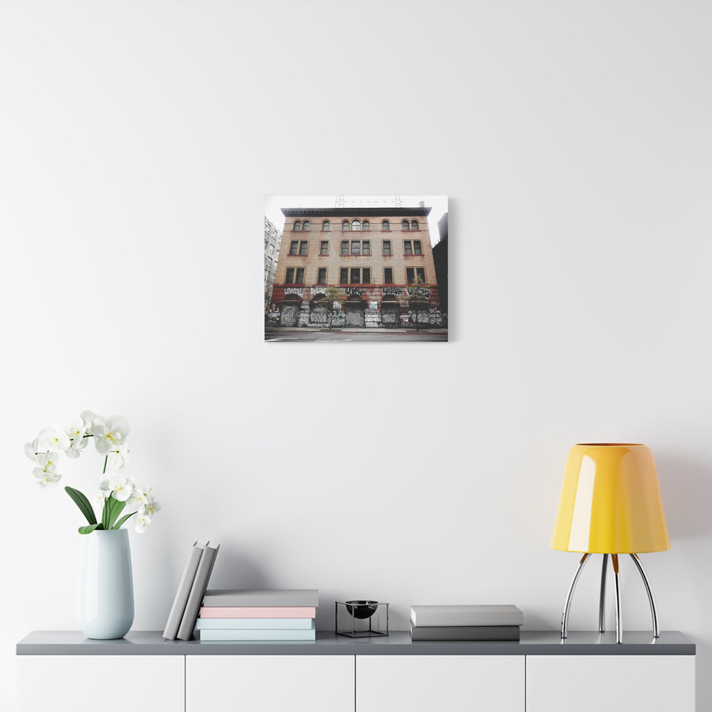 Urban Graffiti Photo Gallery Wrap - Street Level Tagged Building Canvas Wrap