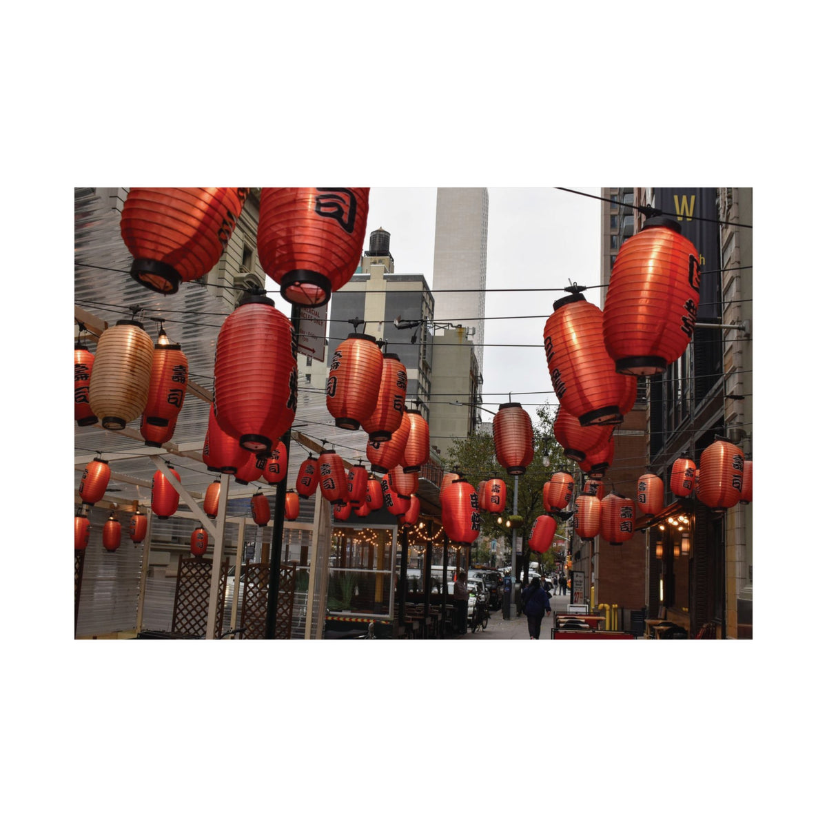 Urban Streetscape Photo Art- Red Lanterns Matte Poster