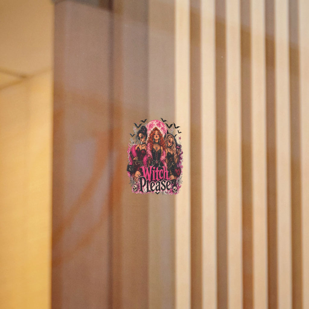 Witch Please Die-Cut Sticker - Pink Gothic Glam Witch Trio Sticker