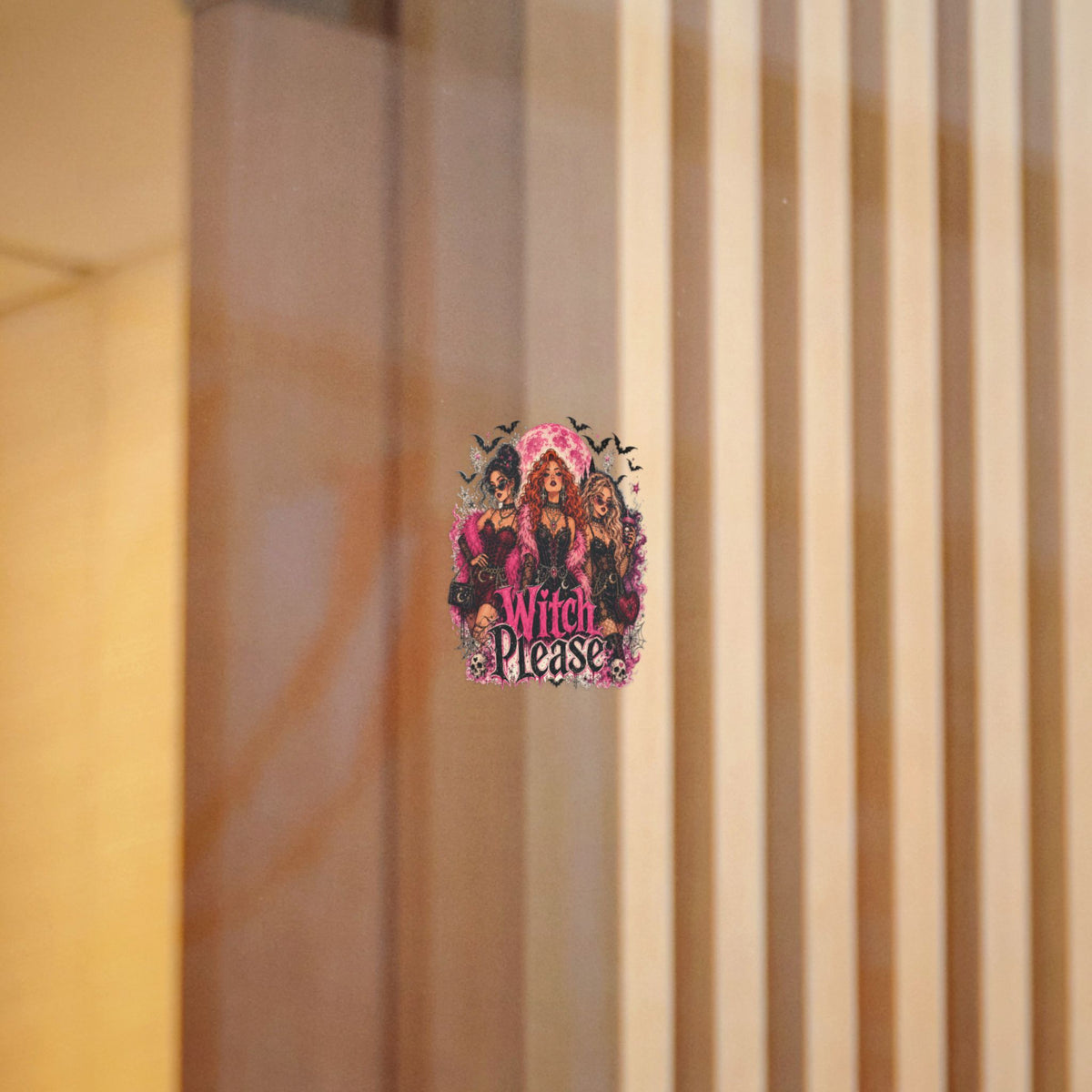 Witch Please Die-Cut Sticker - Pink Gothic Glam Witch Trio Sticker