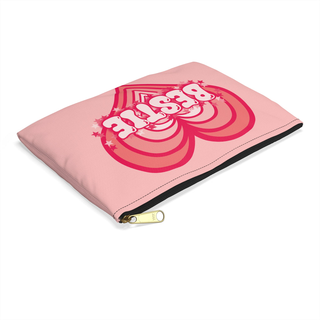 Best Friend Carryall - Bestie Strawberry Milk Pink Heart Pouch