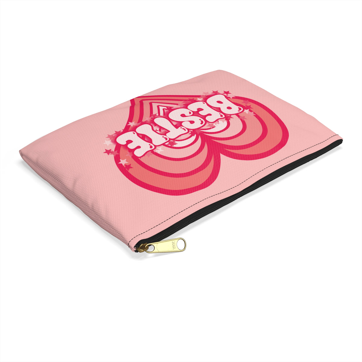 Best Friend Carryall - Bestie Strawberry Milk Pink Heart Pouch