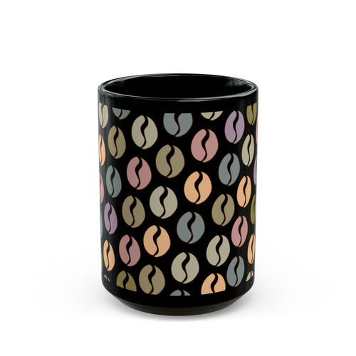Colorful Vibes Coffee Bean Mug in Black