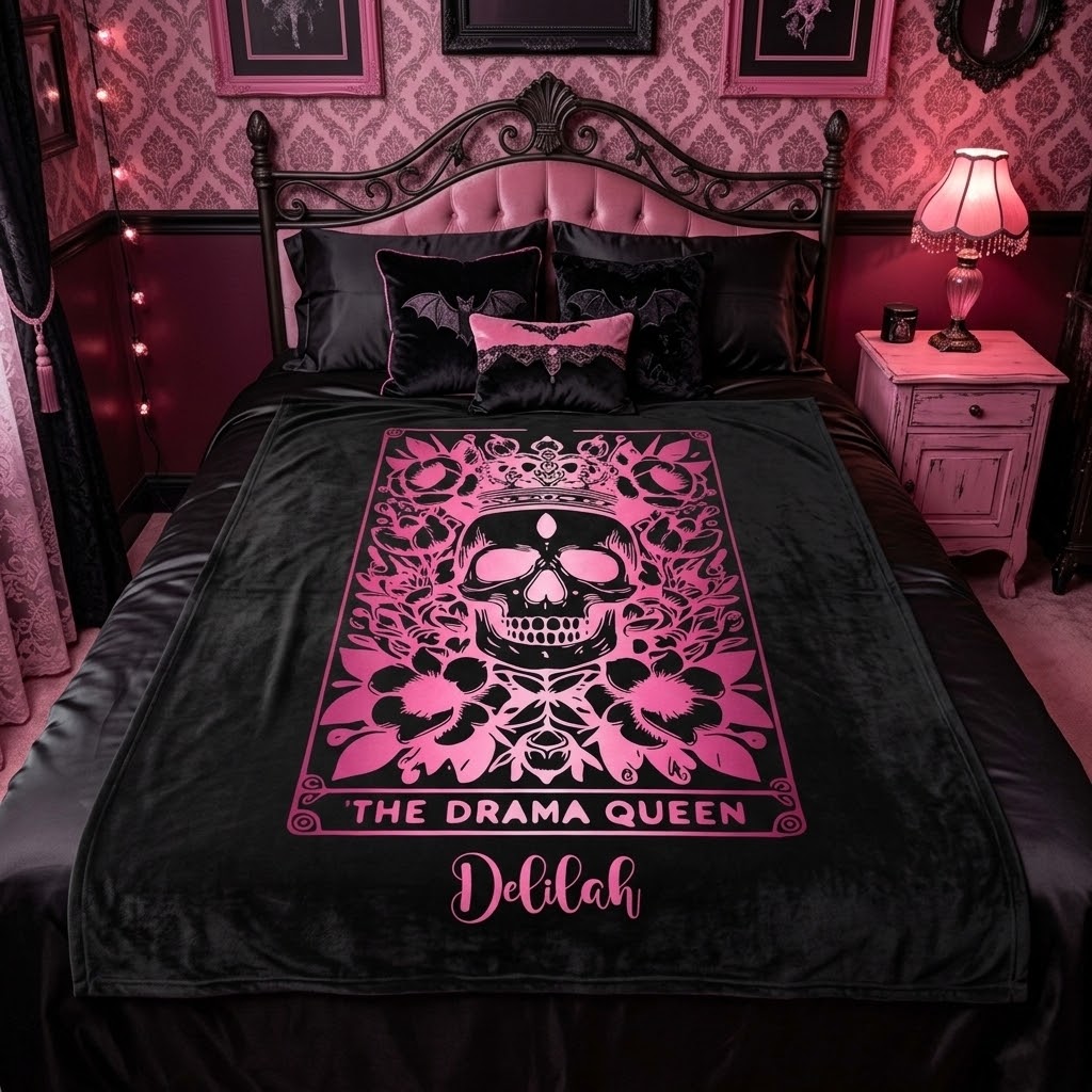 Velveteen Tarot Blanket — "The Drama Queen" Personalized Plush Throw