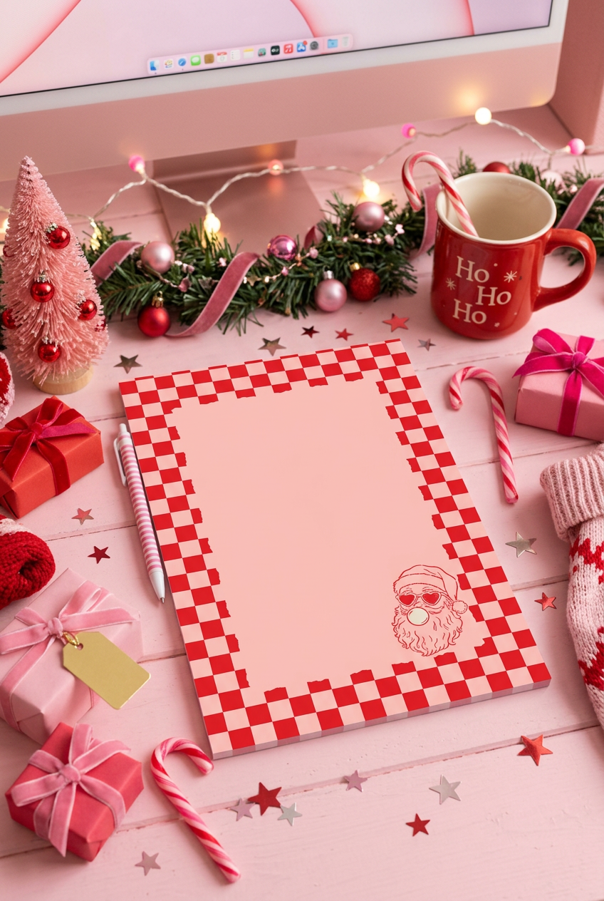 Bubblegum Santa 5.5x8.5_Notepad