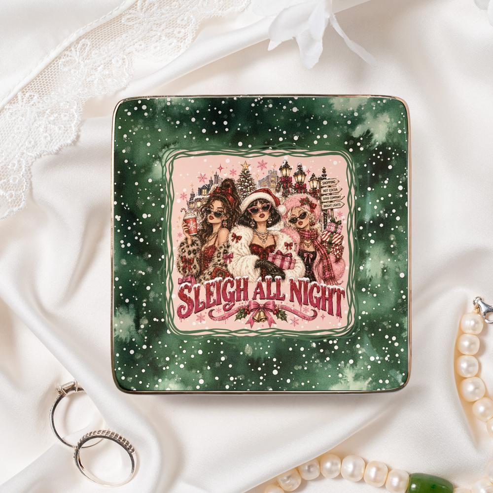 Sleigh All Night Ceramic Trinket Tray