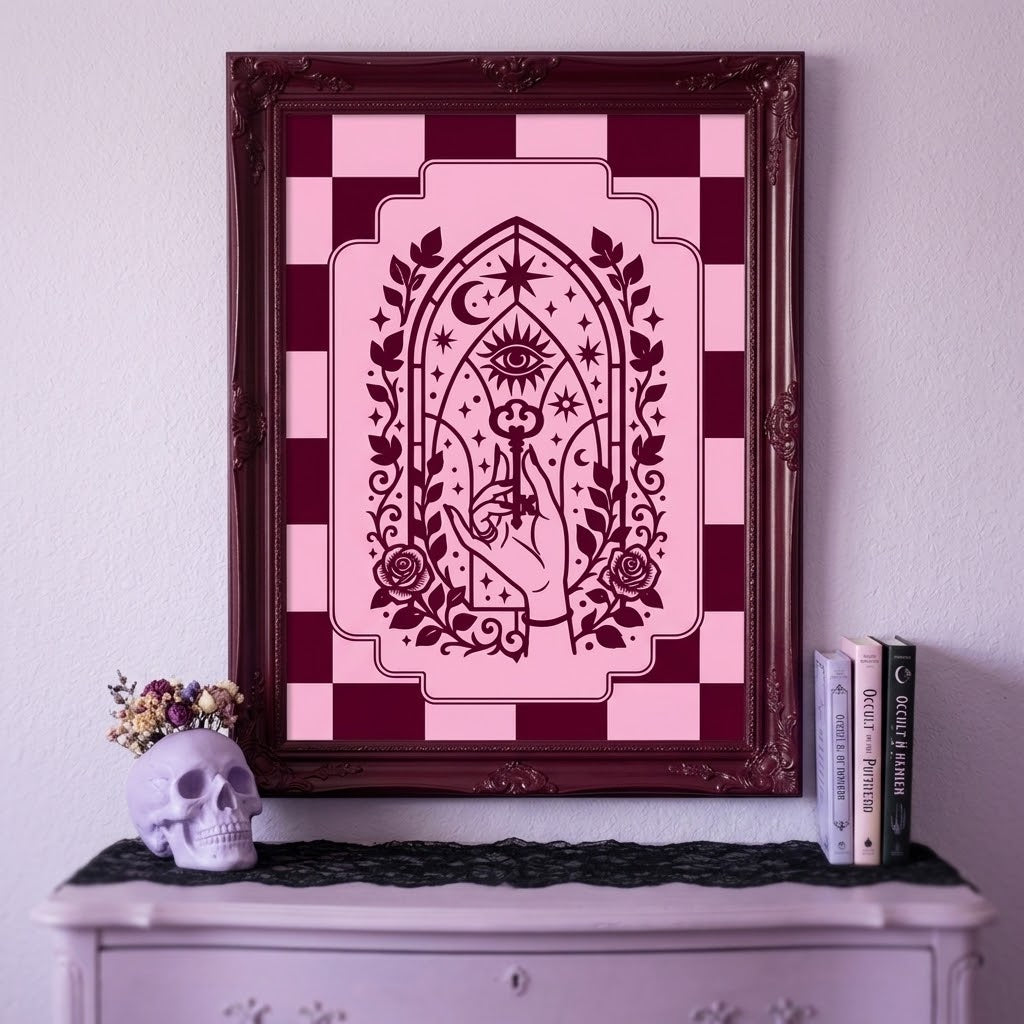 Retro Modern Key to Wisdom Art Print