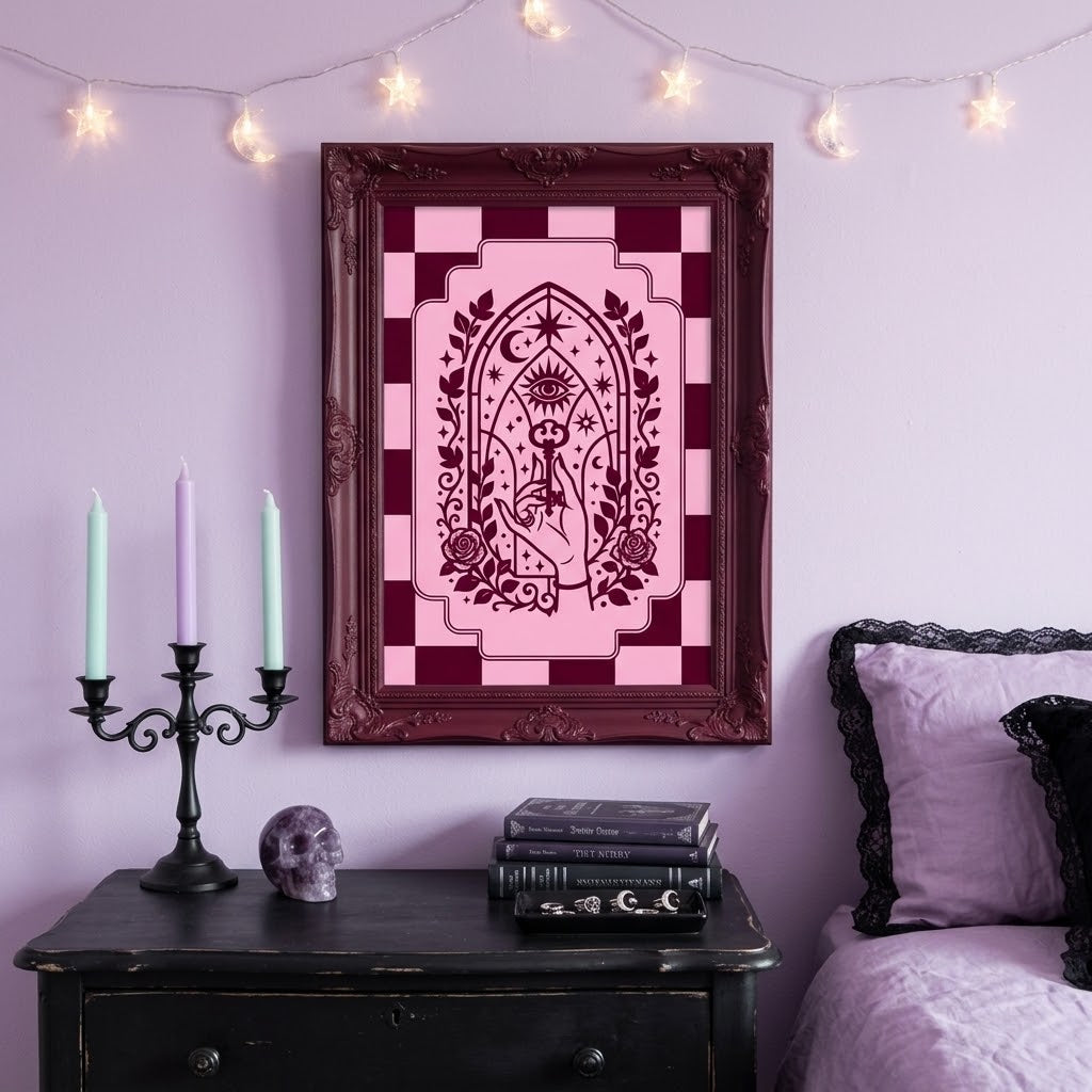 Retro Modern Key to Wisdom Art Print